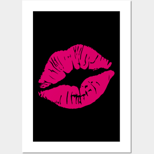 Hot Pink Lips (Dark) Posters and Art